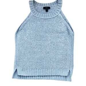 J.CREW Light Blue Knit Sleeveless Tank Top Cotton Blend Crew Neck XS